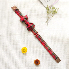 Tunkoo collar navidad con cuadros rojos, ideal para sesiones de fotos