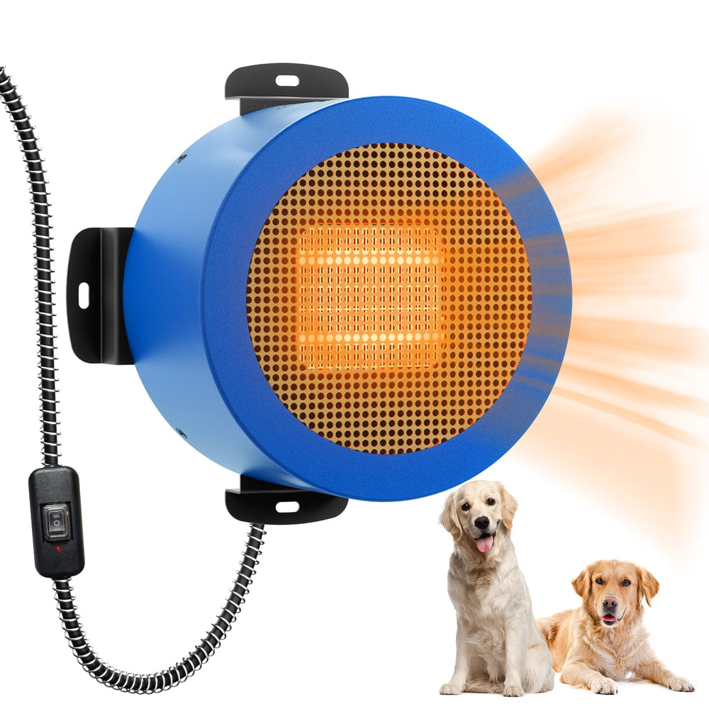 TURBRO calentador de caseta para perros montado en pared, calor rápido para mascotas.
