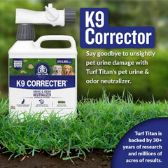 Turf Titan K9 Correcter césped-verde saludable para uso continuo.