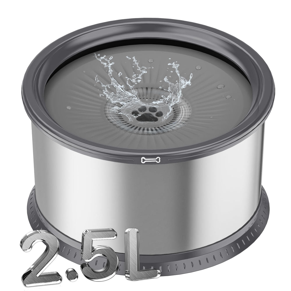 Twinsing bebedero-2-5l-capacidad acero-inoxidable, ideal para hidratación constante de perros.