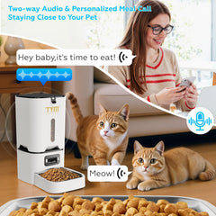 TYM alimentador con audio bidireccional para interactuar durante la comida