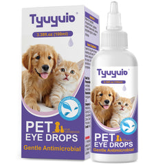 Tyuyuio gotas ojos para perros y gatos; flujo suave para limpieza rápida.