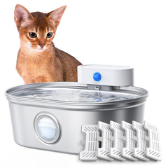uahpet fuente frontal de acero inoxidable, fácil limpieza y uso diario