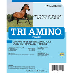 Etiqueta de Uckele Tri Amino muestra ingredientes para sostener proteína.
