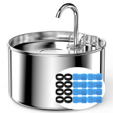 UIOOQ fuente de agua para gatos en acero inoxidable, duradera y segura para beber.