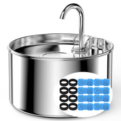 UIOOQ fuente de agua para gatos en acero inoxidable, duradera y segura para beber.