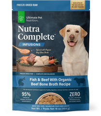 ULTIMATE PET NUTRITION Nutra Complete Infusions: empaque compacto para conservar frescura y facilitar su uso.