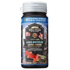 Ultra Fresh pellets hundimiento lento para pez dorado, fácil ingesta y apariencia ordenada.