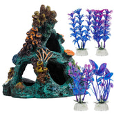 Uniclife decoracion acuario, corales realistas, se ve vibrante y seguro para peces