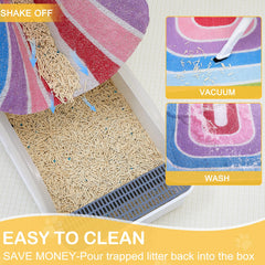 Alfombrilla Unicorn Catcher, lavable y fácil de limpiar, para una arena ordenada.