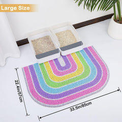Alfombrilla Unicorn Catcher grande para dos areneros, reduce derrames en casa.