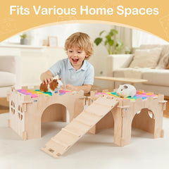 Castillo de madera Unicorn Catcher con múltiples puertas para exploración segura