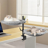 Unidevice Cama Doble Escritorio Gatos, rotación 360° para comodidad cercana