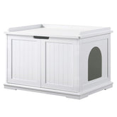 Unipaws caja-arena-oculta-blanco: oculta la arena y mejora la estética del cuarto