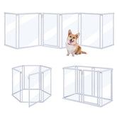 Unipaws jaula-juego acrílica transparente frontal, ambiente claro para mascotas.