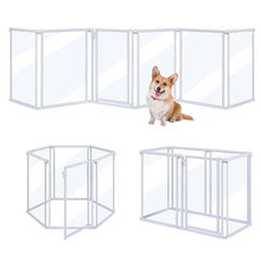 Unipaws jaula-juego acrílica transparente frontal, ambiente claro para mascotas.