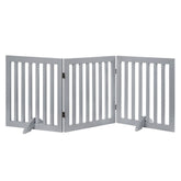 Unipaws puerta mascota 3 paneles indoor madera gris, delimita espacios con estilo