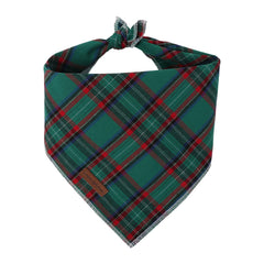 Unique Style Paws Bandana navidad para perro verde con cuadros, accesorio festivo cómodo.