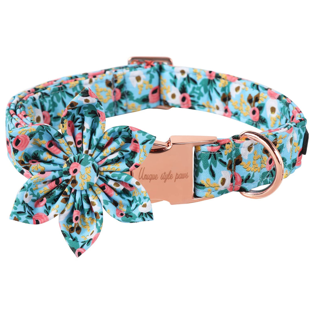 Unique style paws collar con flor, diseño colorido para paseos elegantes