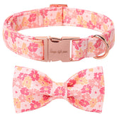 Collar Unique Style Paws con lazo floral, cómodo para paseos diarios.