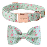 Unique Style Paws collar con lazo verde flor para perros, estilo y comodidad