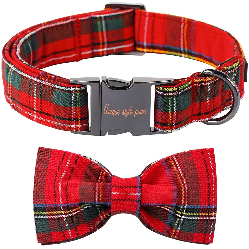 Collar navidad Unique Style Paws con lazo, cómodo para fiestas