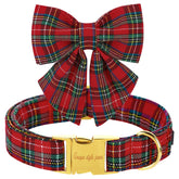 Unique Style Paws collar navidad con lazo para perros, ideal para fiestas festivas.