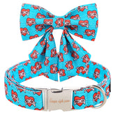 Collar Unique style paws azul con corazón, ideal para regalo de San Valentín.