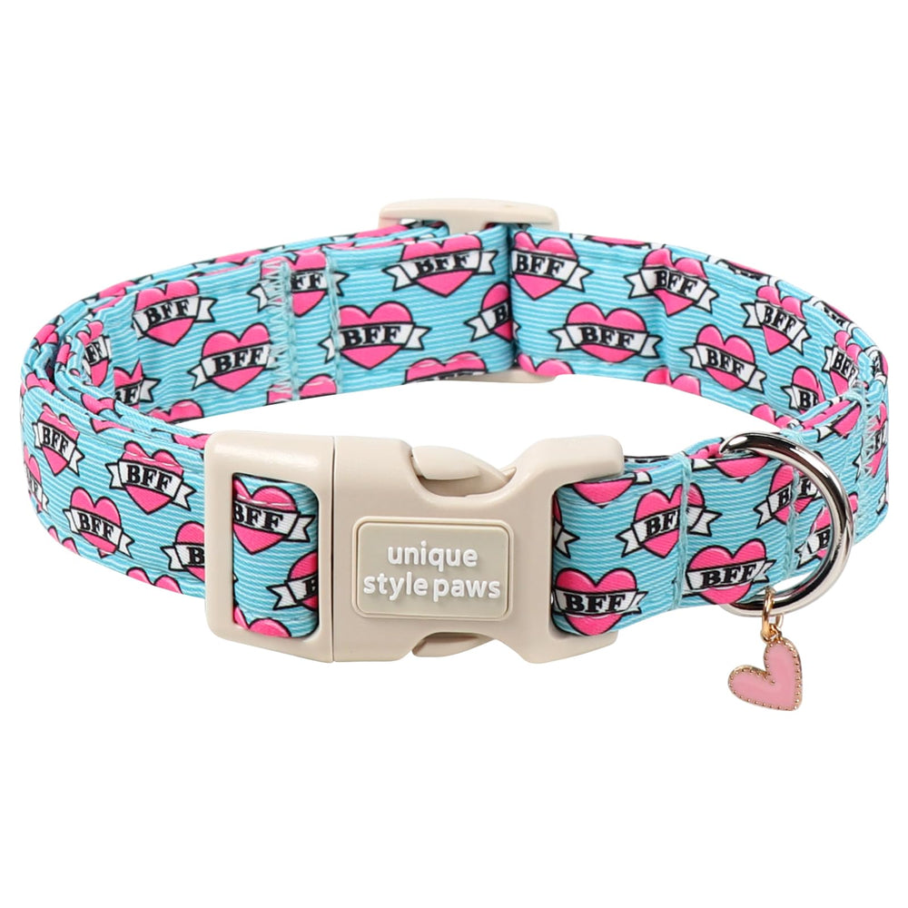 Collar Unique Style Paws para perro, ajuste seguro y cómodo en azul Valentín