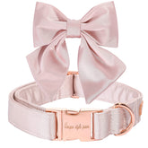 Unique Style Paws collar seda rosa, look elegante para paseo