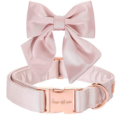 Unique Style Paws collar seda rosa, look elegante para paseo