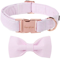 Unique Style Paws spring pink collar with bow—front view for daily walks.