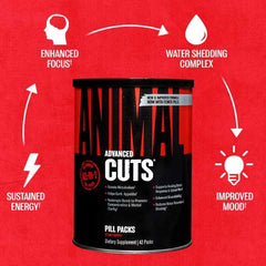 Animal Cuts de Universal Nutrition, uso diario, foto de rutina de entrenamiento.