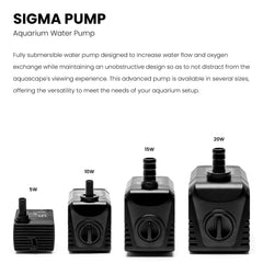 Sigma 15W, flujo ajustable para adaptar la circulación del agua.