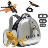 UOOPET mochila transporte dragon barbudo con ventana burbuja frontal para observar entorno.