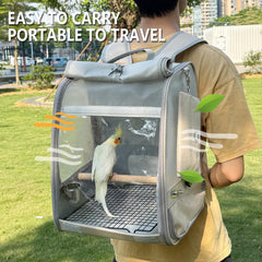 UOOPET mochila portadora de aves ventana delantera