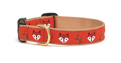 Collar Up Country con patrón zorro para perros, cómodo, duradero y apto para paseos diarios
