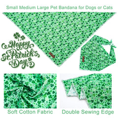UP URARA PUP bandana verde diseño trébol, suave algodón para uso diario.