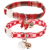 UP URARA PUP collar caida cuadros naranja, estilo otoñal para tu gato.