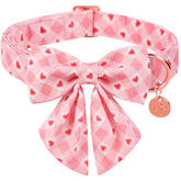 UP URARA PUP collar con moño de corazones rosas para ocasiones especiales