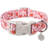 UP URARA PUP collar corazon rosa: cómodo y resistente para paseos diarios.