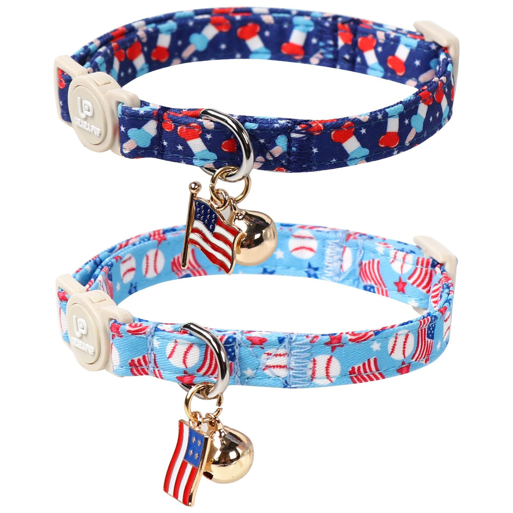 UP URARA PUP collar-gato bandera 4 de julio para estilo festivo.
