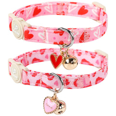 UP URARA PUP collar para gato con corazones rojos, estilo festivo y cómodo