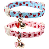UP URARA PUP collar gatuno rosa con corazones, cómodo y estiloso para diario