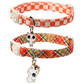 UP URARA PUP collar para gatos; patrón otoño naranja, cómodo y ajustable para usar todo el día.