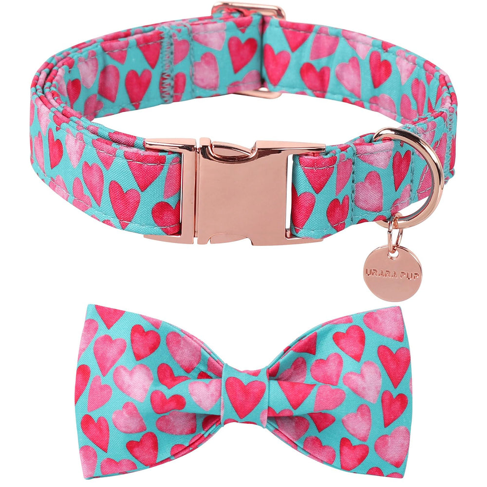 UP URARA PUP collar lazo San Valentín rosa con corazón para uso diario.