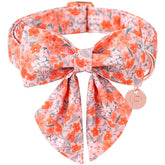 UP URARA PUP collar naranja flores lazo, ideal para verano con estilo