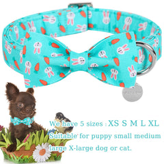 UP URARA PUP collar Pascua conejito, hebilla metálica segura para paseos diarios.