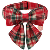 UP URARA PUP collar navidad con cuadros rojos y verdes, perfecto para looks festivos