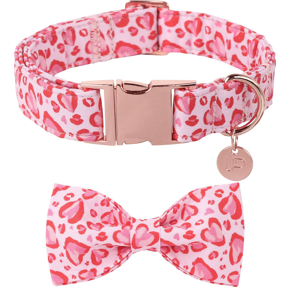 UP URARA PUP collar san valentín con lazo rosa para paseos diarios